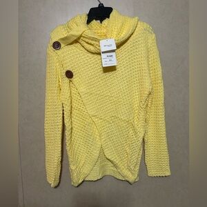 Miracle Bright Yellow Cowl Neck Sweater